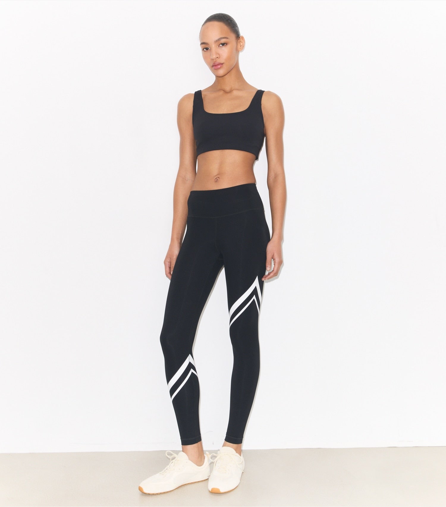 Tory Burch Sculpt Compression Diagonal Chevron Legging - Sport Black