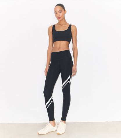 Tory Burch Sculpt Compression Diagonal Chevron Legging - Sport Black