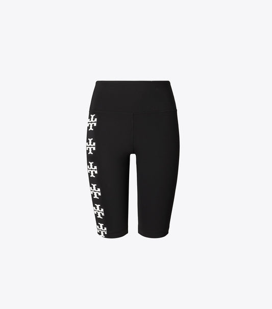Tory Burch Compression Logo Bike Short - Black T Logo Row