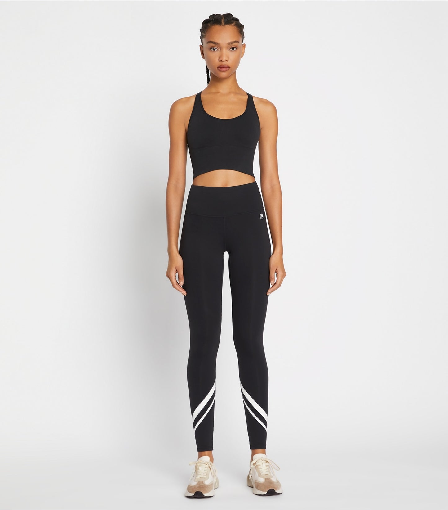 Tory Burch Weightless Chevron Legging - Sport Black/Snow White