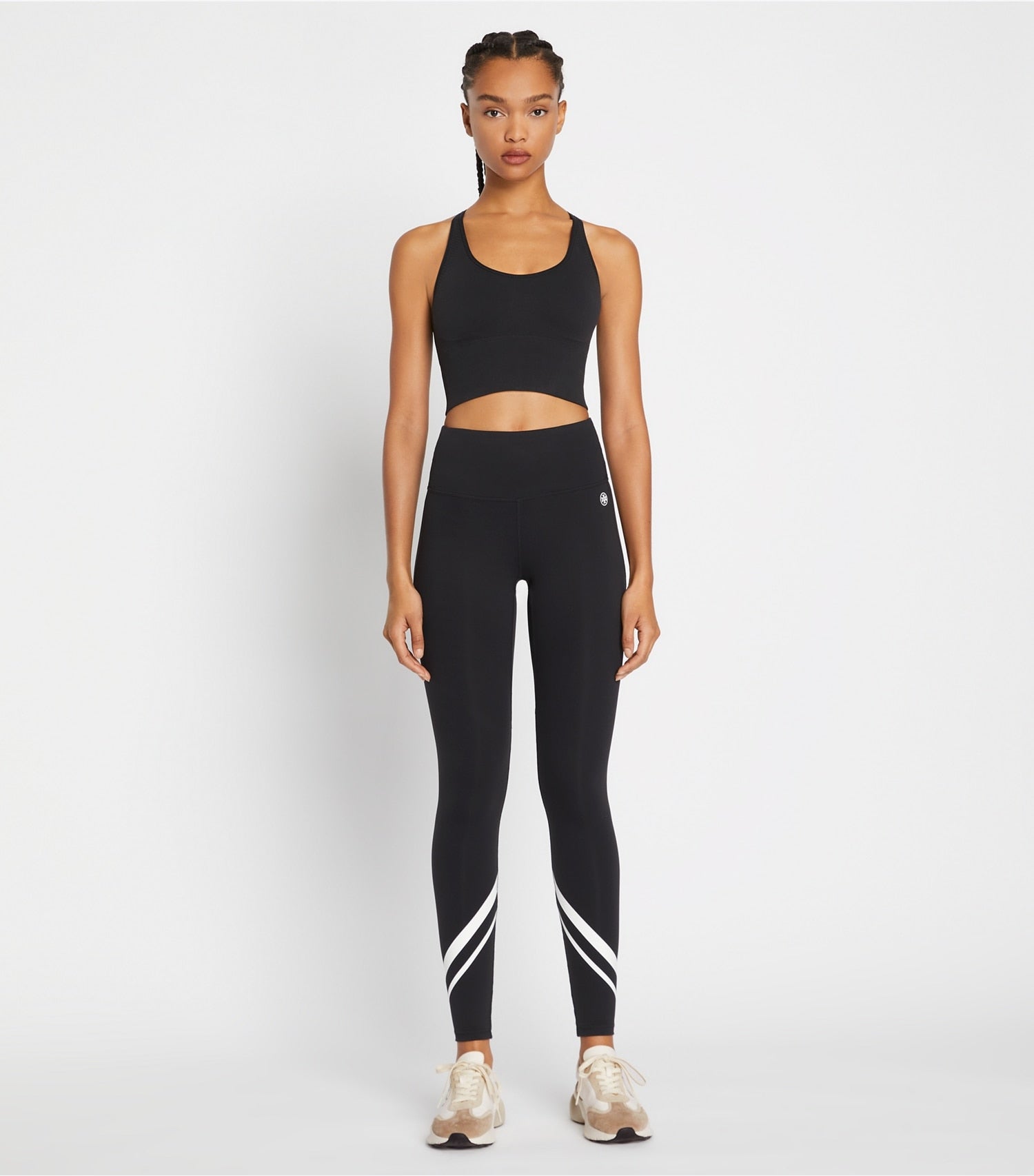 Tory Burch Weightless Chevron Legging - Sport Black/Snow White