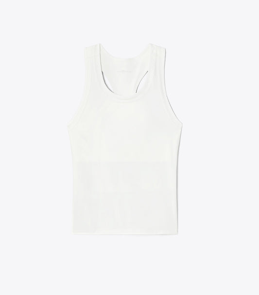 Tory Burch Performance Jersey Racerback Tennis Tank - Snow White