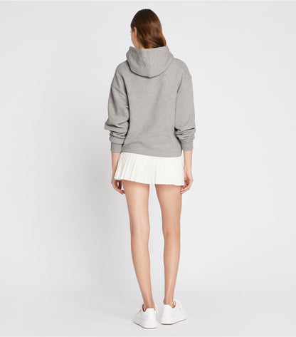 Tory Burch Heavy French Terry Logo Hoodie - Medium Grey Heather
